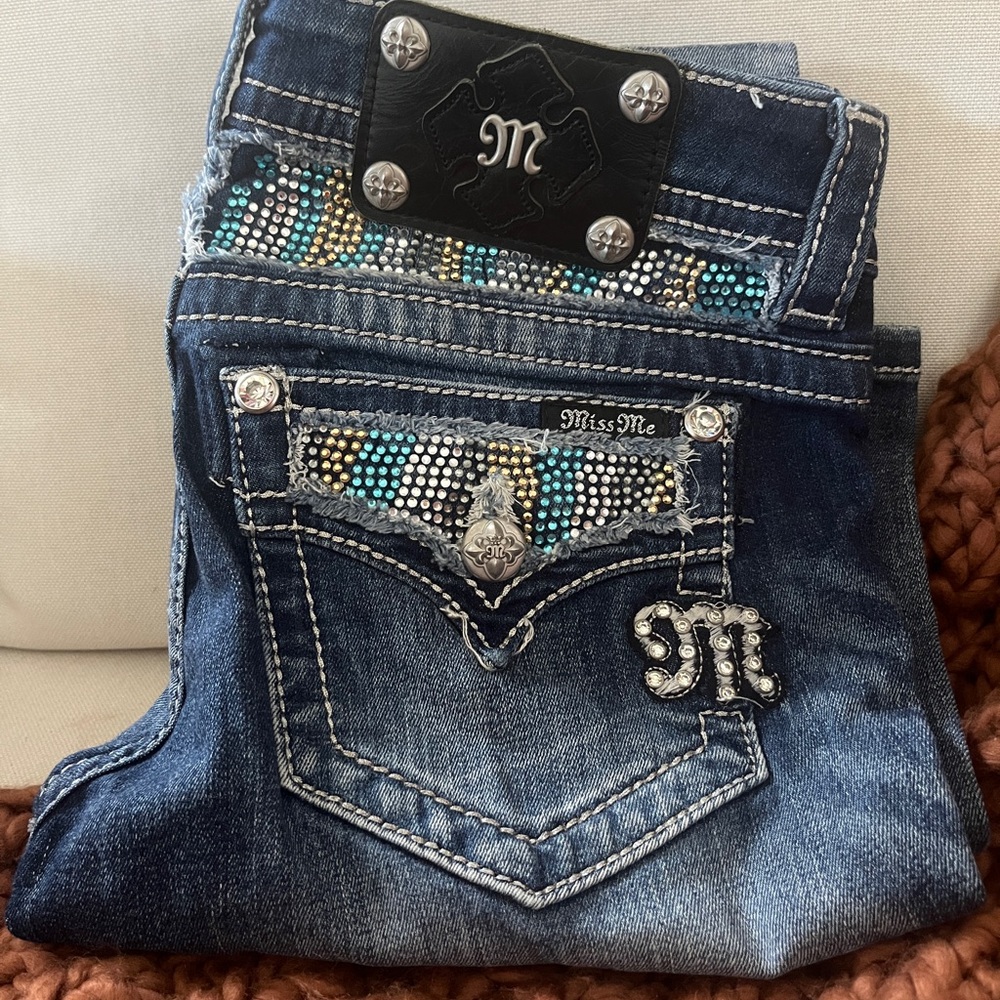 Miss Me Boot Cut Bling Jeans